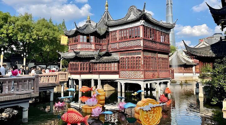 A scenic view of Huzhou Nanxun Zhangshi Jiuzhai Jianzhuqun