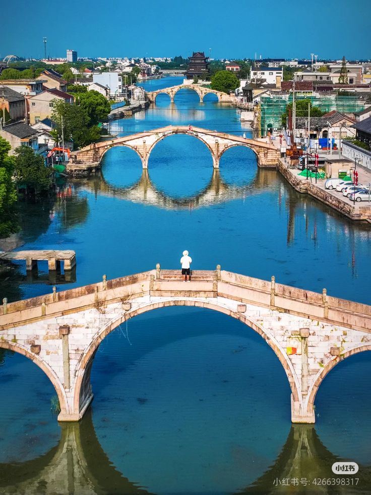 A scenic view of Huzhou Shuanglin Sanqiao