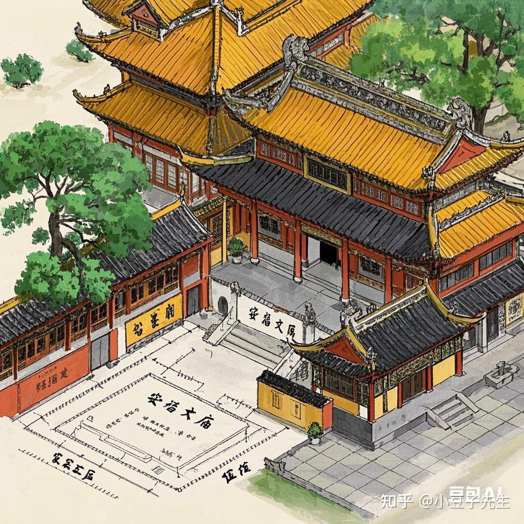 A scenic view of Jian Anfu Kongmiao