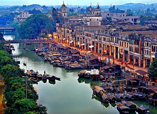 A scenic view of Jiangmen Kaiping Diaolou