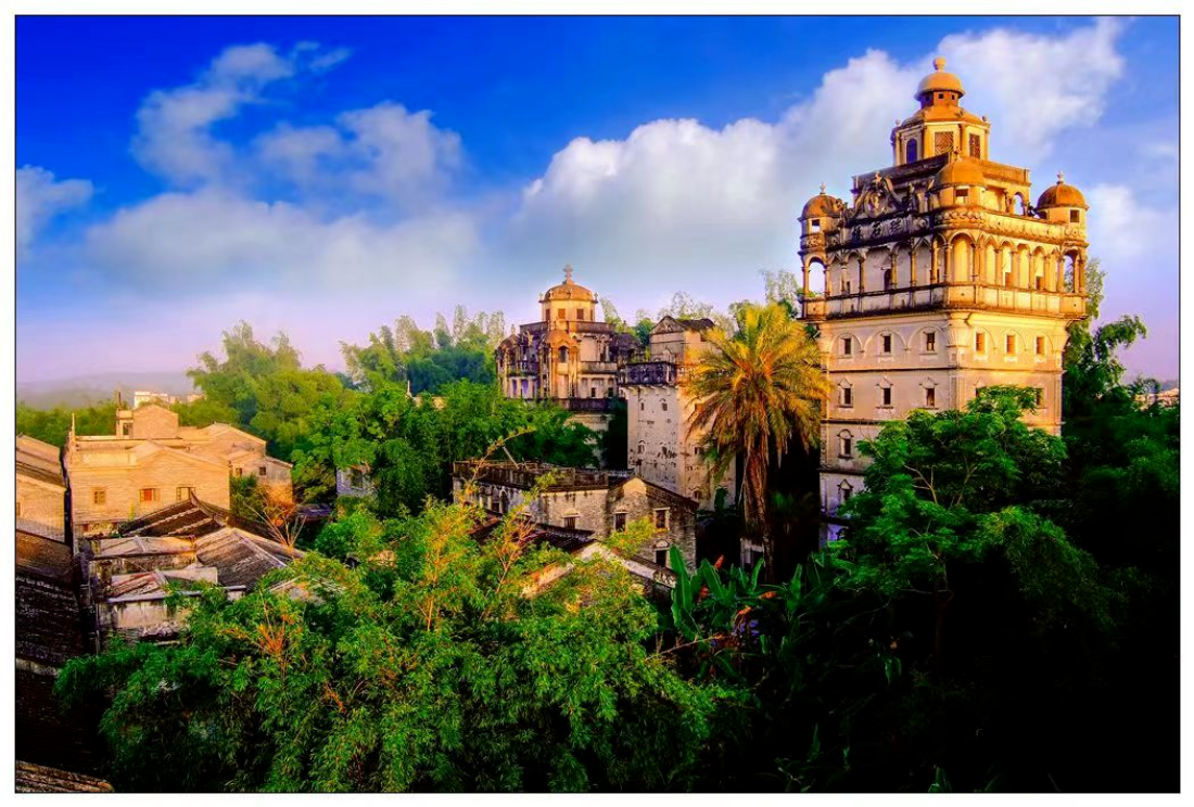 A scenic view of Jiangmen Kaiping Diaolou