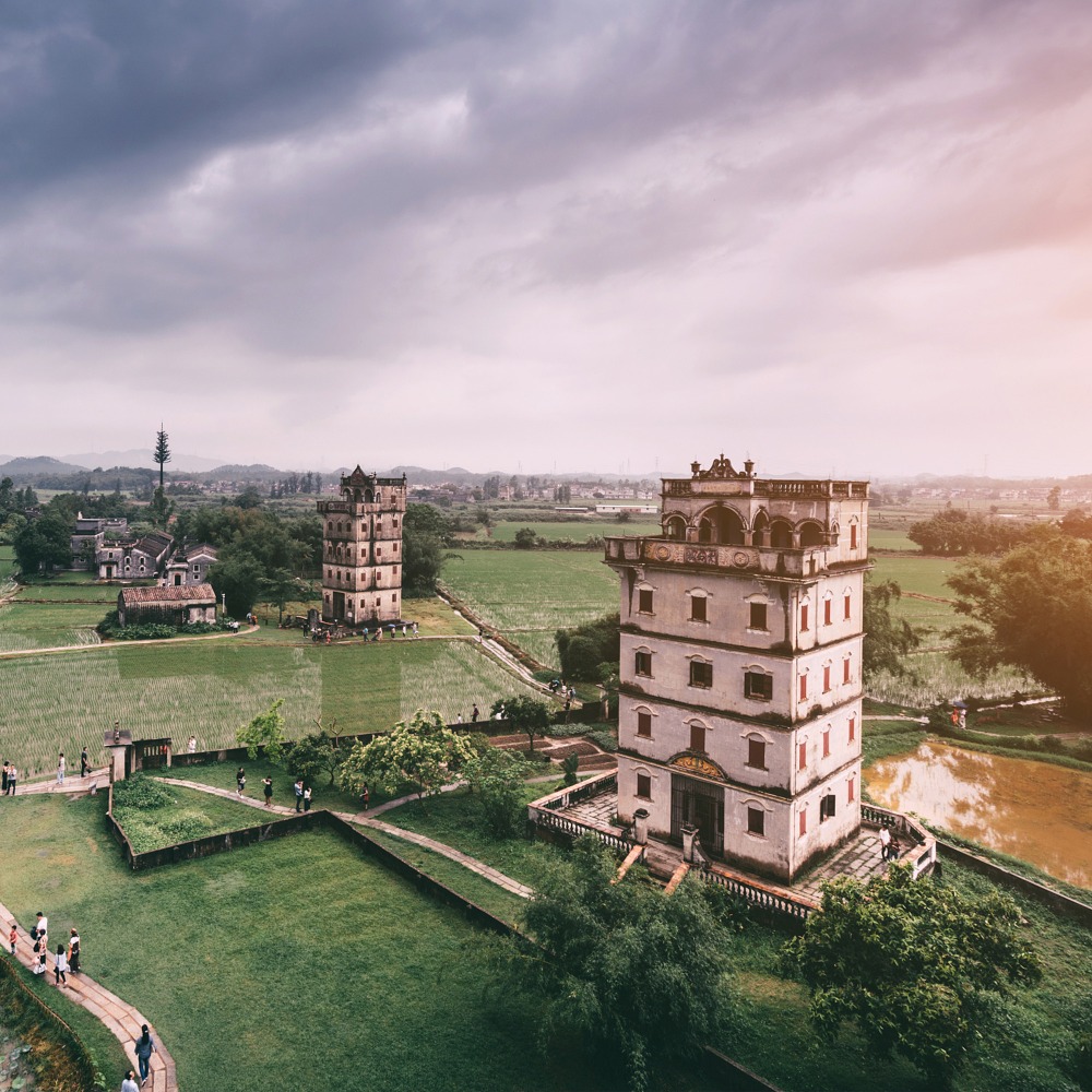 A scenic view of Jiangmen Kaiping Diaolou