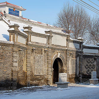 A scenic view of Jilin Wulajie Qingdai Jianzhuqun