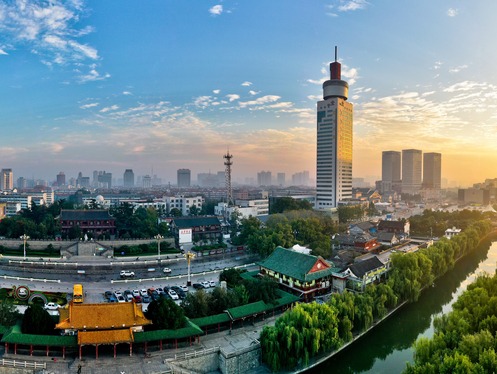A scenic view of Jining Chongxing Ta
