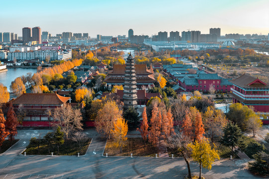 A scenic view of Jining Taizi Lingzong Ta