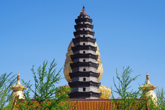 A scenic view of Jining Taizi Lingzong Ta