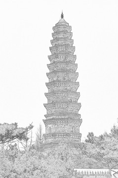 A scenic view of Jining Taizi Lingzong Ta
