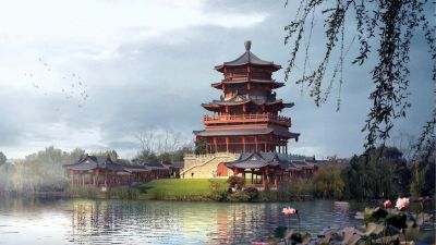A scenic view of Jining Zengmiao