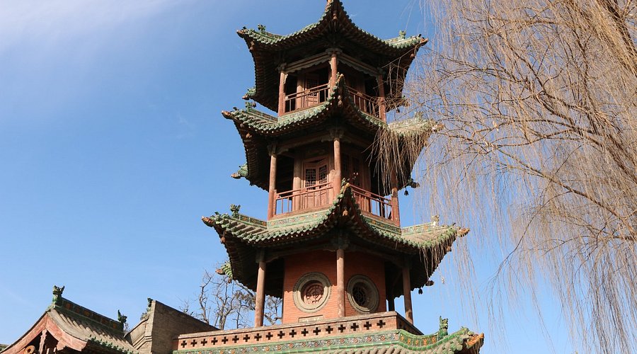 A scenic view of Jinzhong Lingshi Houtu Temple