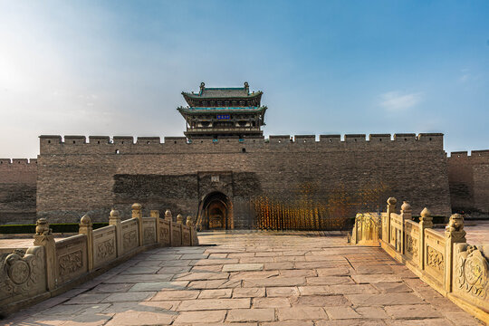 A scenic view of Jinzhong Pingyao Ancient City Wall