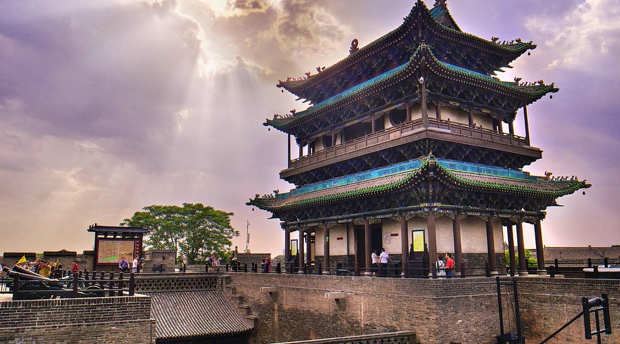 A scenic view of Jinzhong Pingyao Ancient City Wall