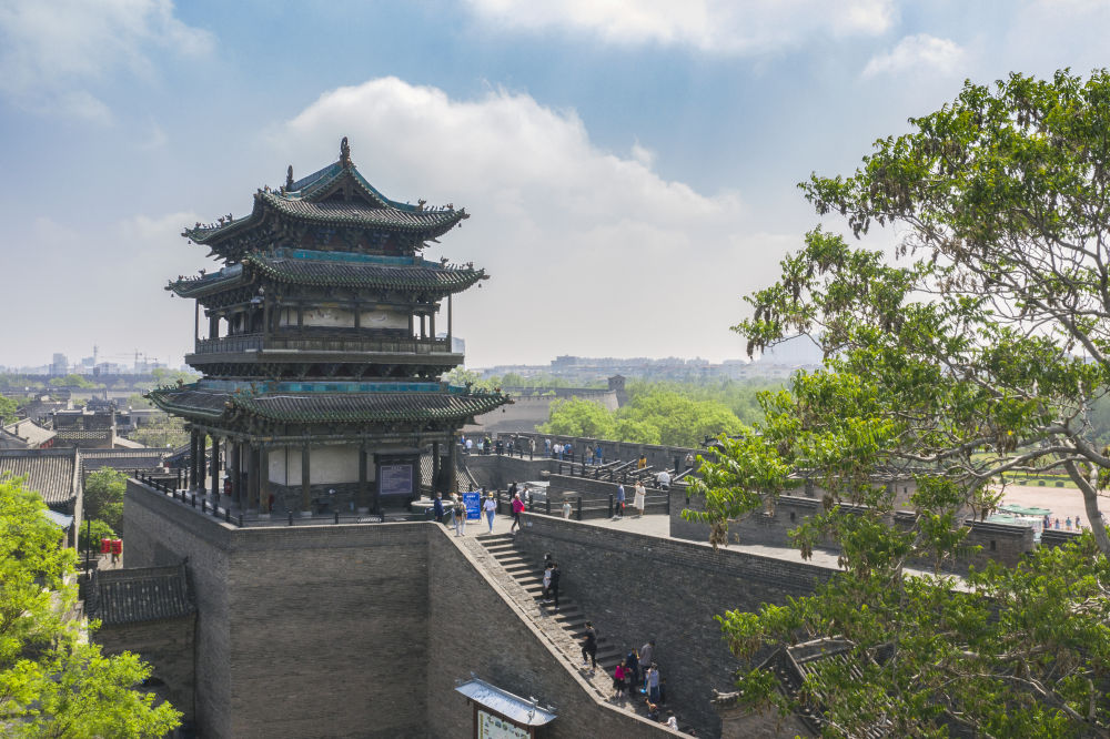 A scenic view of Jinzhong Pingyao Ancient City Wall