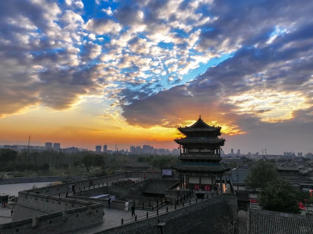 A scenic view of Jinzhong Pingyao Ancient City Wall