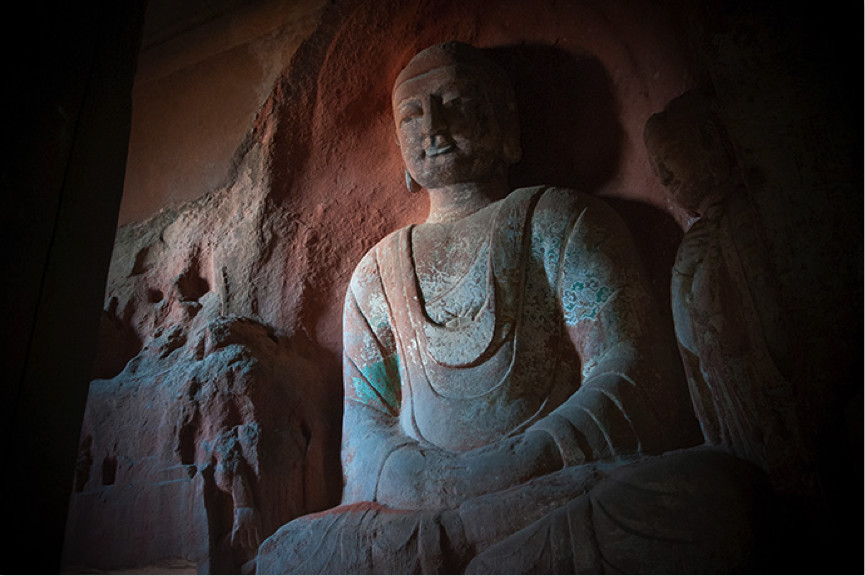 A scenic view of Jinzhong Shima Temple Grottoes