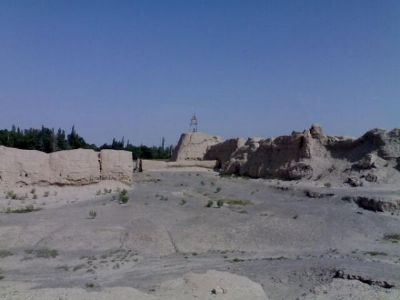 A scenic view of Jiuquan Pochengzi Yizhi