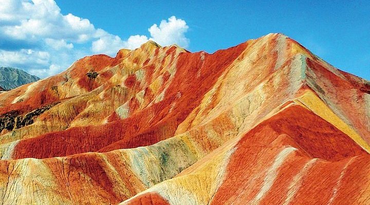 A scenic view of Jiuquan Wugemiao Shiku