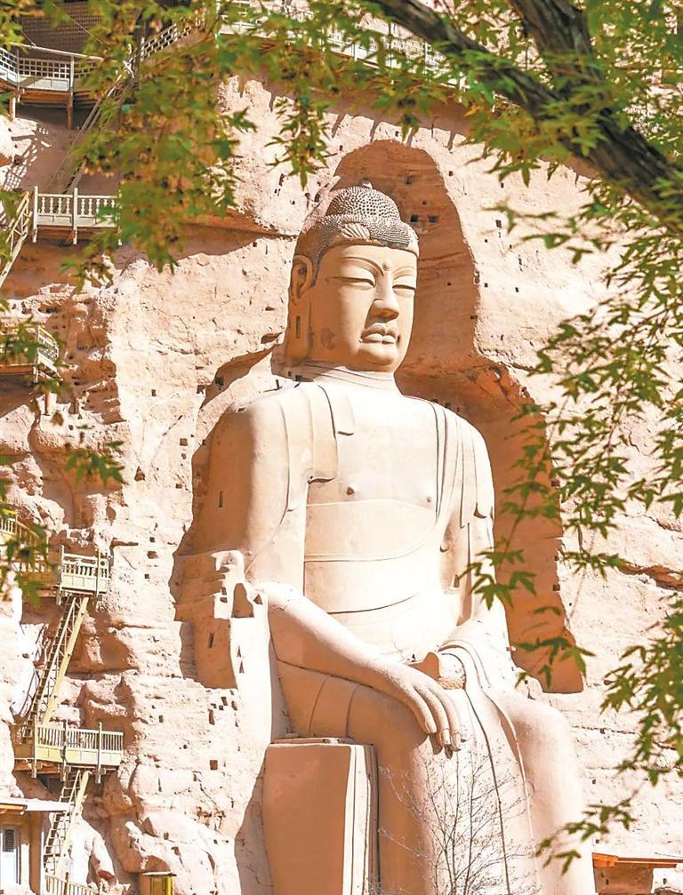 A scenic view of Jiuquan Wugemiao Shiku