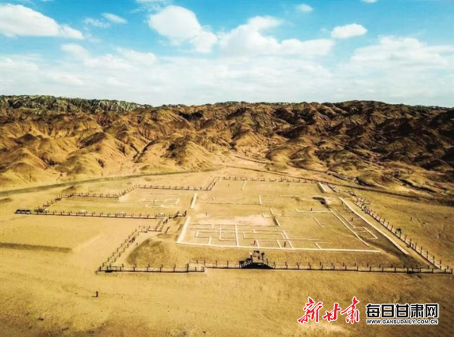 A scenic view of Jiuquan Xuanquanzhi Yizhi