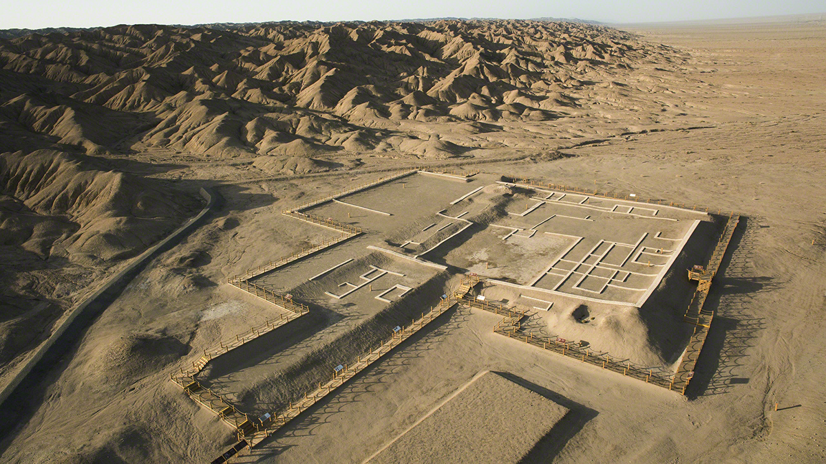 A scenic view of Jiuquan Xuanquanzhi Yizhi