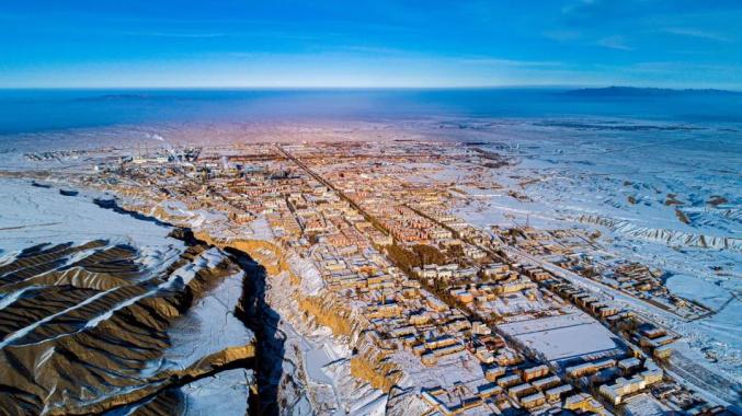 A scenic view of Jiuquan Yumen Youtian Laoyijing