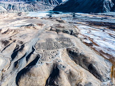 A scenic view of Kashgar Jierzankale Mudi