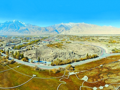 A scenic view of Kashgar Shitoucheng Yizhi