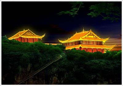 A scenic view of Leshan Jianwei Wenmiao