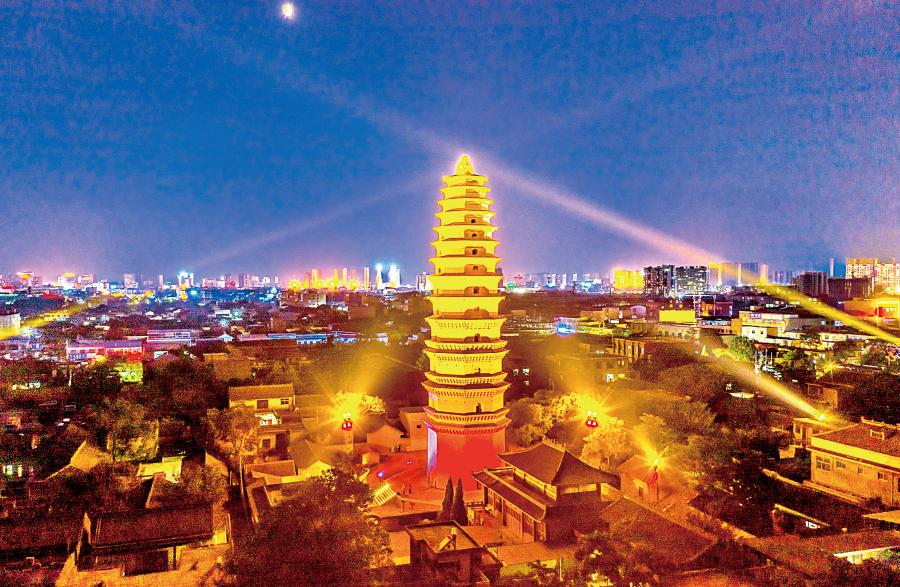 A scenic view of Liaocheng Xingguo Si Ta