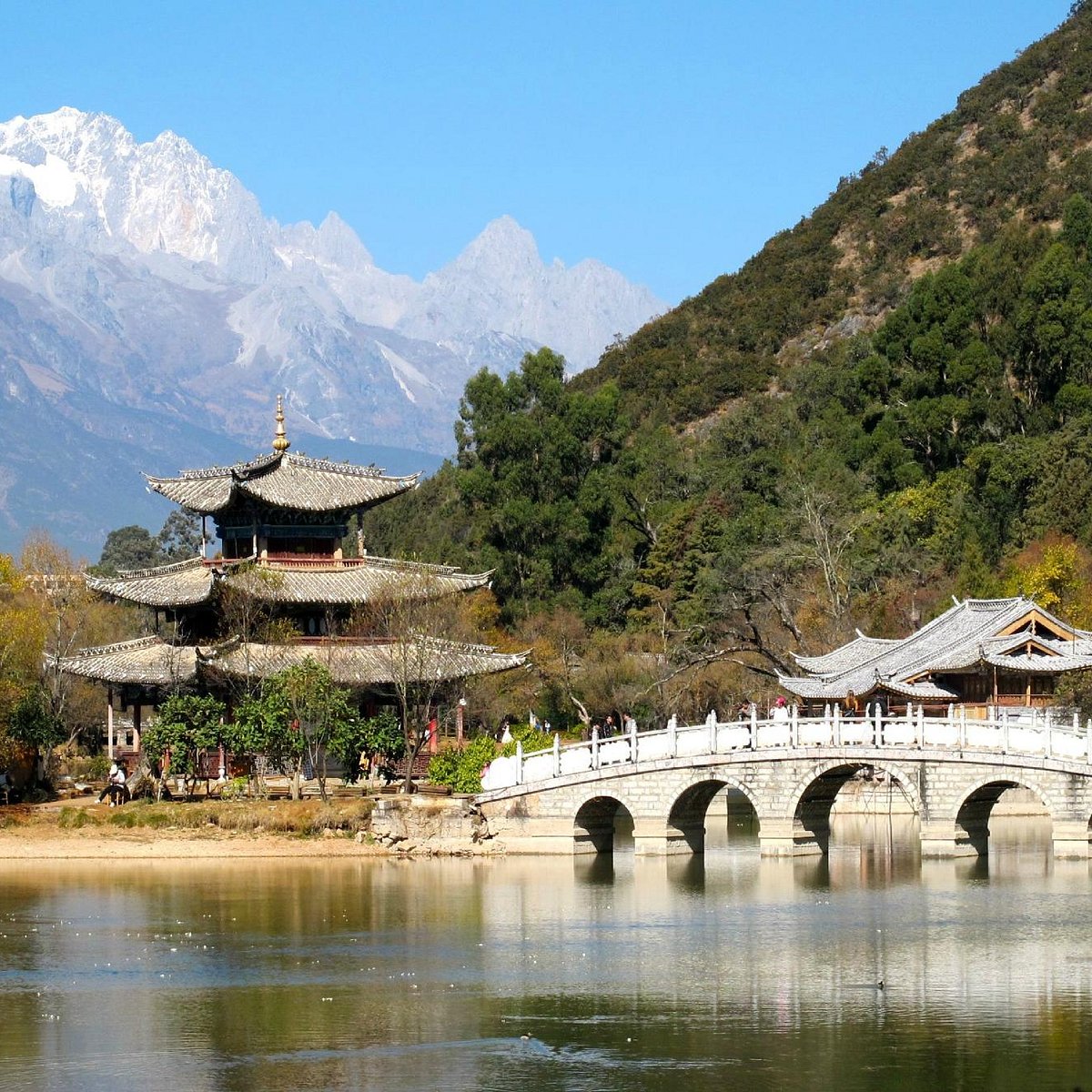 A scenic view of Lijiang Heilongtan Gujianzhuqun