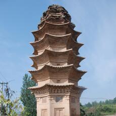 A scenic view of Linfen Langzhai Brick Pagoda