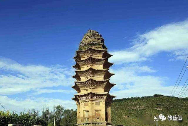 A scenic view of Linfen Langzhai Brick Pagoda