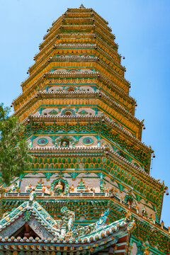 A scenic view of Linfen Langzhai Brick Pagoda