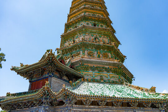 A scenic view of Linfen Langzhai Brick Pagoda