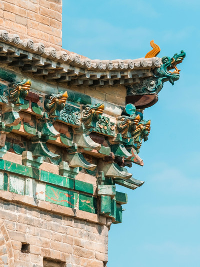 A scenic view of Linfen Lingguang Temple Liuli Pagoda