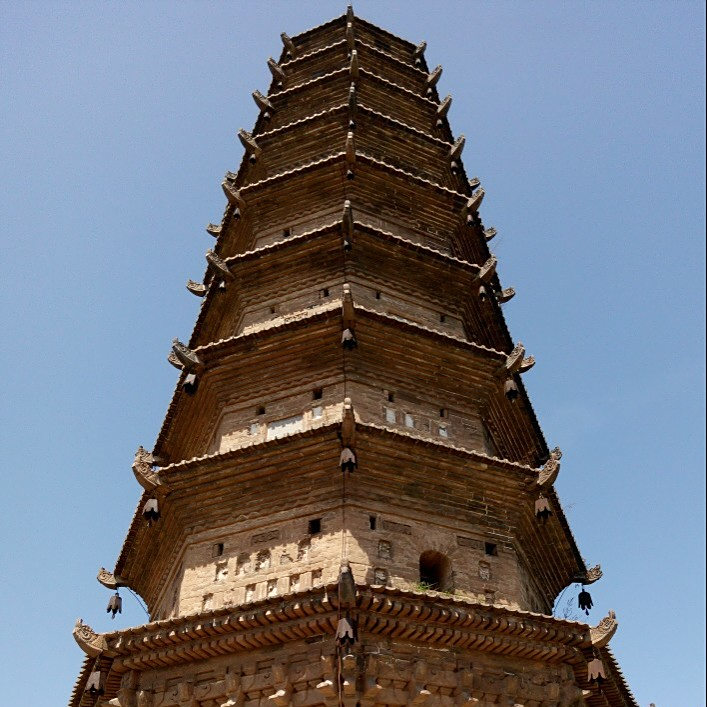 A scenic view of Linfen Mayi Temple Brick Pagoda