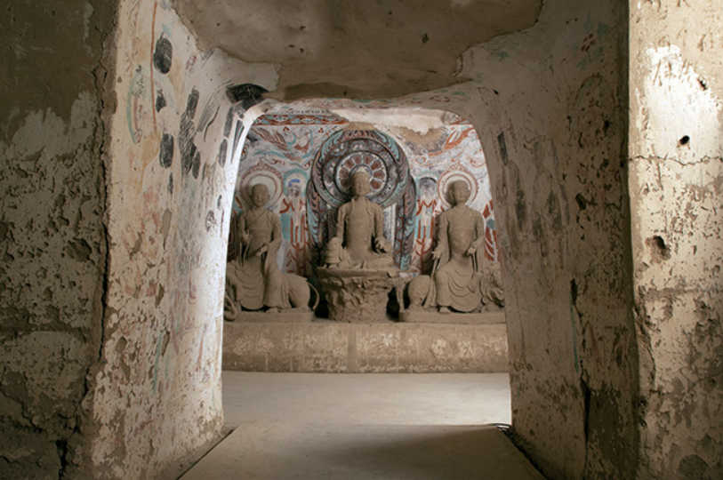 A scenic view of Linfen Qilijiao Thousand Buddha Grottoes