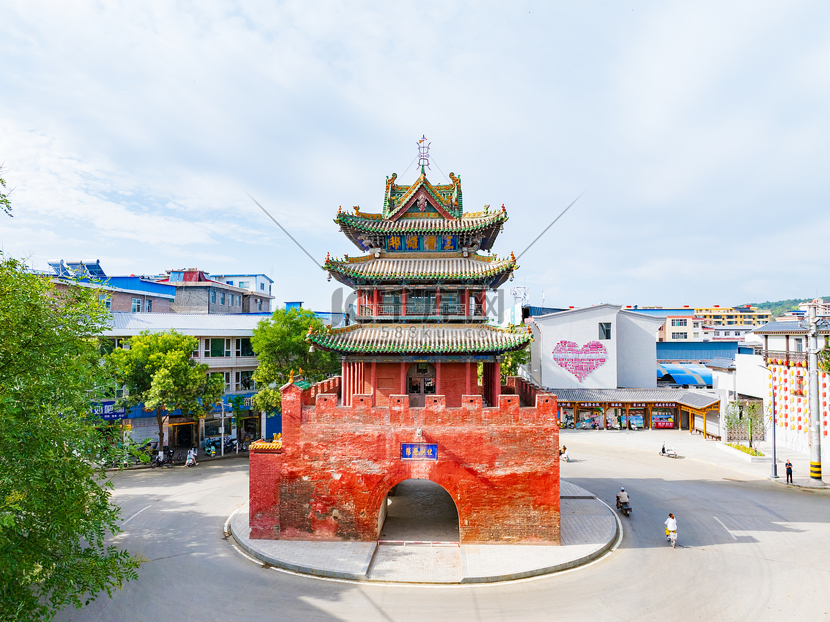 A scenic view of Linfen Xixian Drum Tower