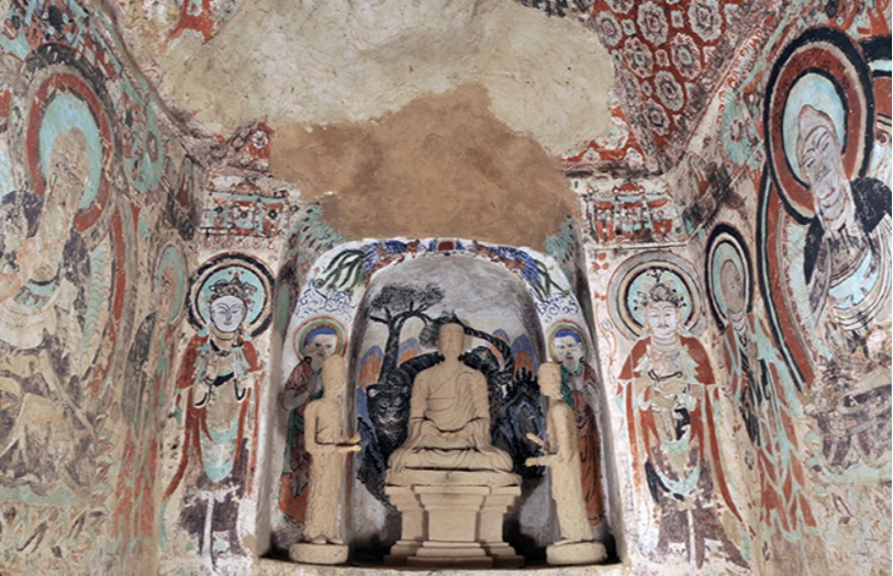 A scenic view of Linfen Yingli Thousand Buddha Grottoes