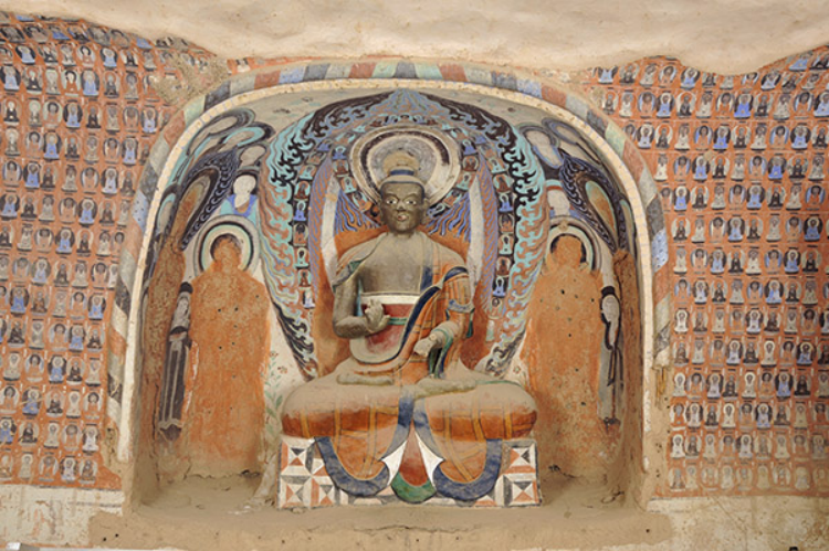 A scenic view of Linfen Yingli Thousand Buddha Grottoes