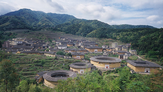 A scenic view of Longyan Fujian Tulou