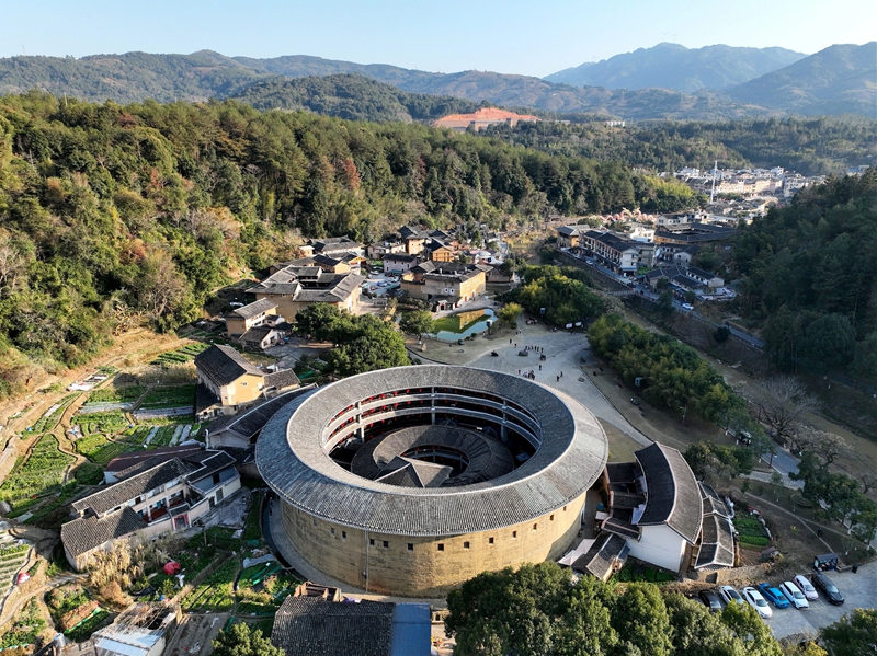 A scenic view of Longyan Fujian Tulou