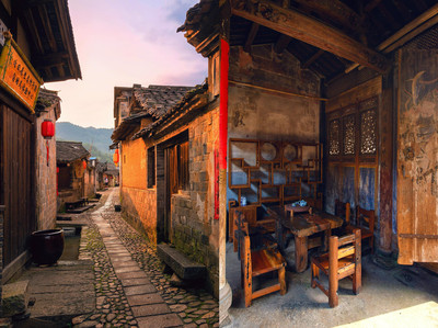 A scenic view of Longyan Peitiancun Gu Jianzhuqun
