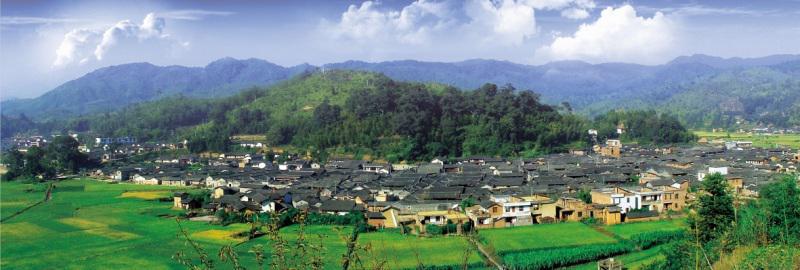 A scenic view of Longyan Peitiancun Gu Jianzhuqun