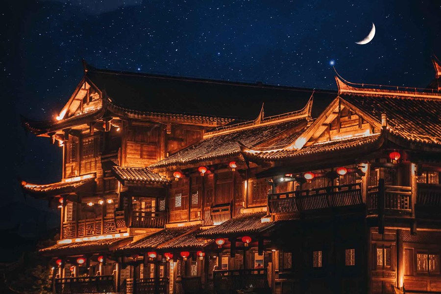 A scenic view of Longyan Tingzhou Chengqiang
