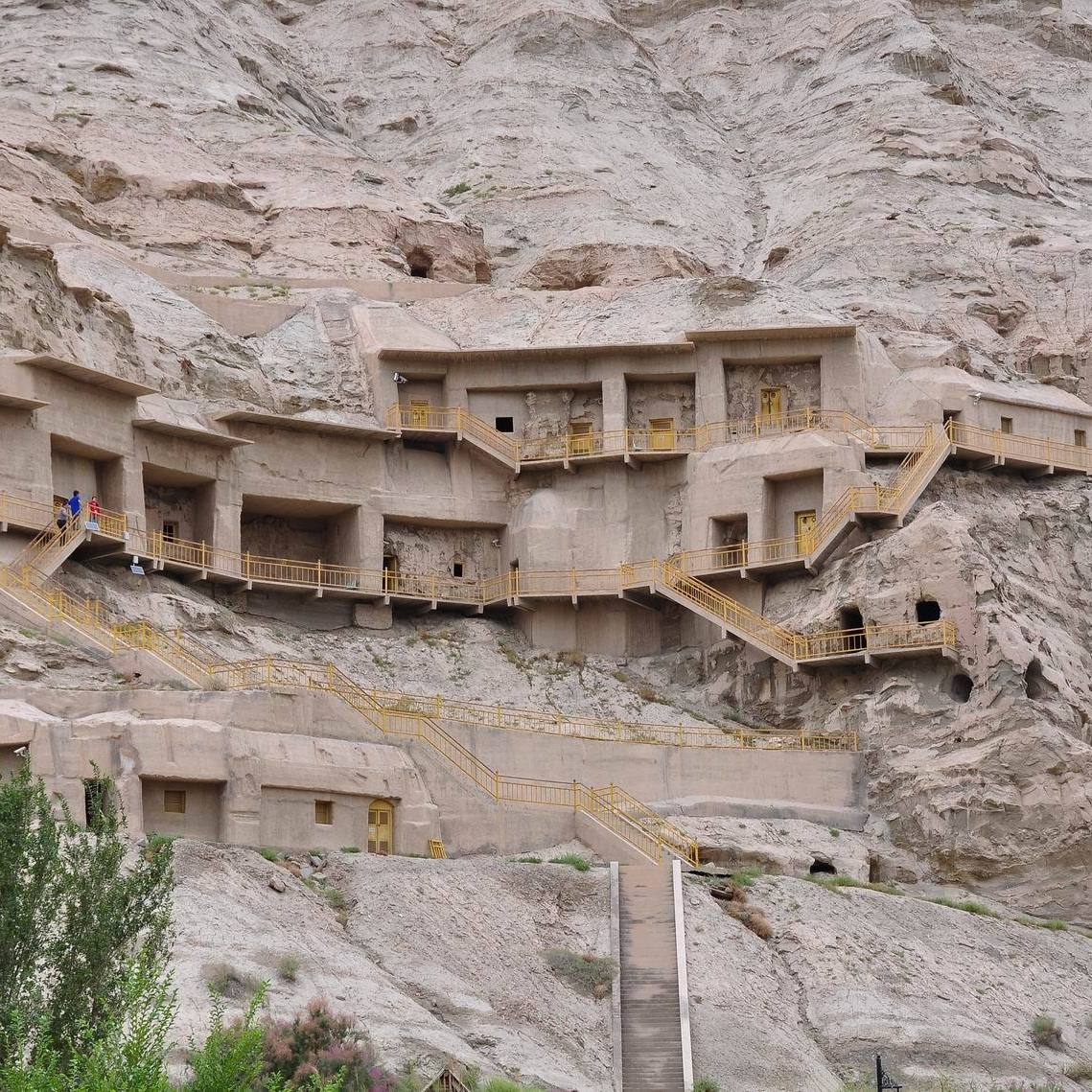 A scenic view of Luliang Shanshen Yu Thousand Buddha Grottoes