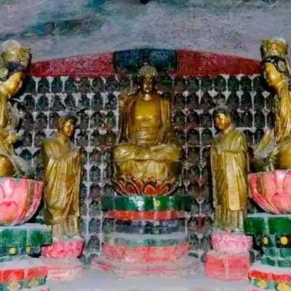 A scenic view of Luliang Shanshen Yu Thousand Buddha Grottoes