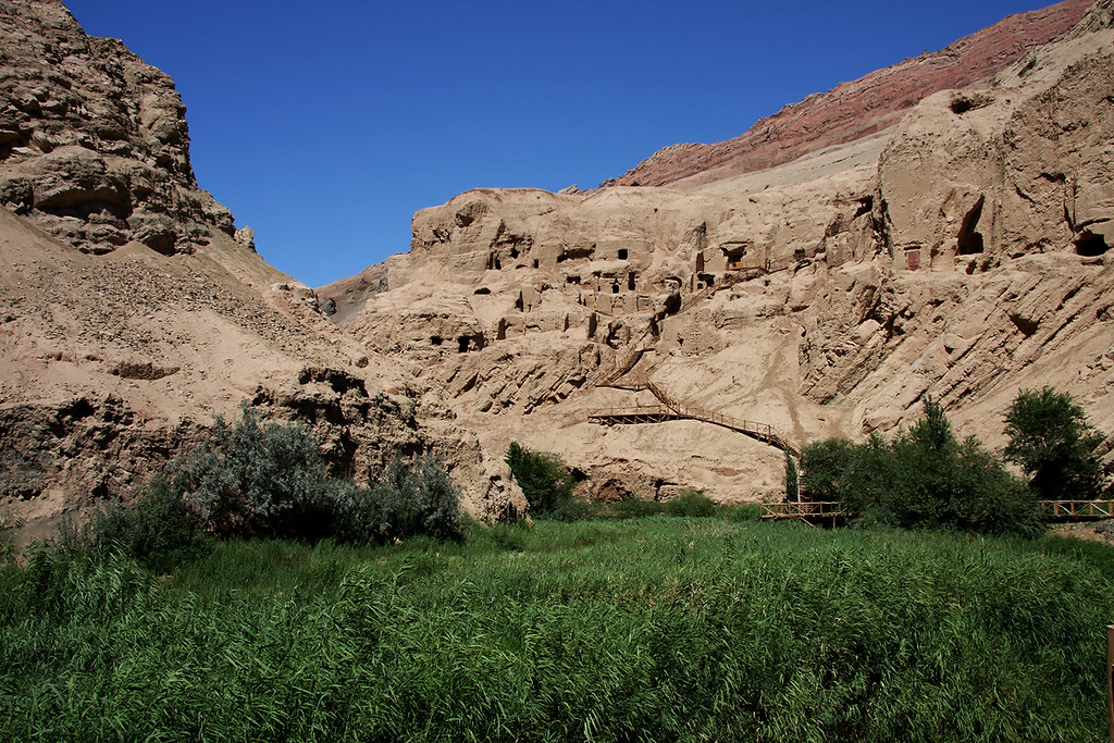 A scenic view of Luliang Shanshen Yu Thousand Buddha Grottoes