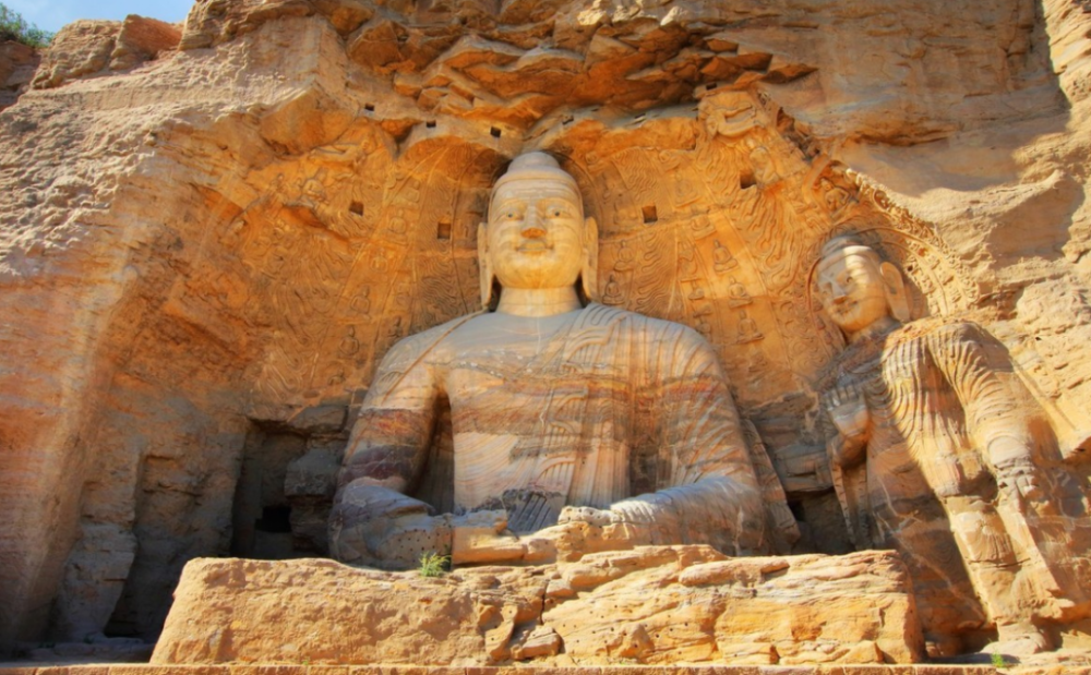 A scenic view of Luliang Shushi Fo Cliff Statue