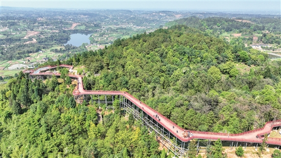 A scenic view of Meishan Shuangbao Paifang