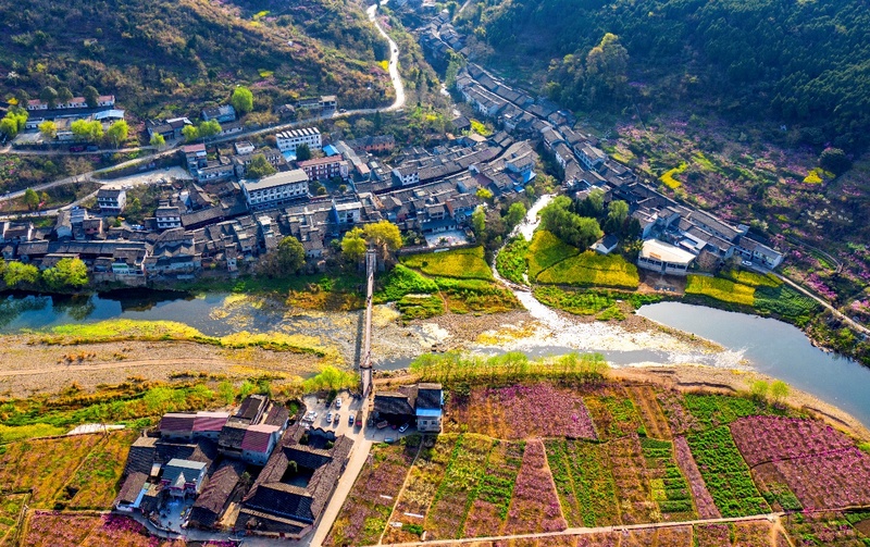 A scenic view of Mianyang Qinglinkou Gujianzhuqun
